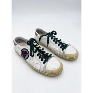 Saint Lauren Court Diamond Patch Glitter Sneakers Size 38